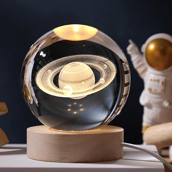 Luminária 3D Bola de Cristal Saturno