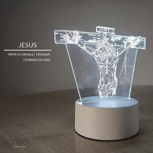 Luminária Abajur 3D Jesus