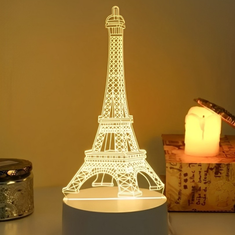 Luminária Abajur 3D Torre Eiffel